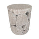 Bruce Round Sliced End Table in Bleached Finish | Solid Teak Wood 22"
