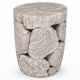 Bruce Round Sliced End Table in Bleached Finish | Solid Teak Wood 22"