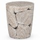 Bruce Round Sliced End Table in Bleached Finish | Solid Teak Wood 22"