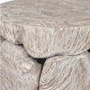 Bruce Round Sliced End Table in Bleached Finish | Solid Teak Wood 22"