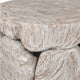 Bruce Round Sliced End Table in Bleached Finish | Solid Teak Wood 22"