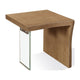 Bruce Rectangular Live-Edge End Table with Glass Leg | Brown Wood 24"