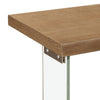Bruce Rectangular Live-Edge End Table with Glass Leg | Brown Wood 24"