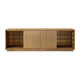 Bruce TV St& Media Cabinet | Glass Shelves & Storage | Bisque Wood 84"