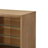 Bruce TV St& Media Cabinet | Glass Shelves & Storage | Bisque Wood 84"