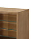 Bruce TV St& Media Cabinet | Glass Shelves & Storage | Bisque Wood 84"