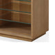 Bruce TV St& Media Cabinet | Glass Shelves & Storage | Bisque Wood 84"