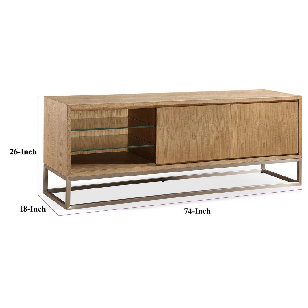 Bruce TV St& Media Cabinet | Storage & Shelves | Steel | Brown 74"