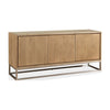 Bruce Sideboard | Adjustable Shelves | Stainless Steel | Brown Wood 70"