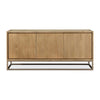 Bruce Sideboard | Adjustable Shelves | Stainless Steel | Brown Wood 70"