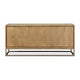Bruce Sideboard | Adjustable Shelves | Stainless Steel | Brown Wood 70"