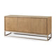 Bruce Sideboard | Adjustable Shelves | Stainless Steel | Brown Wood 70"