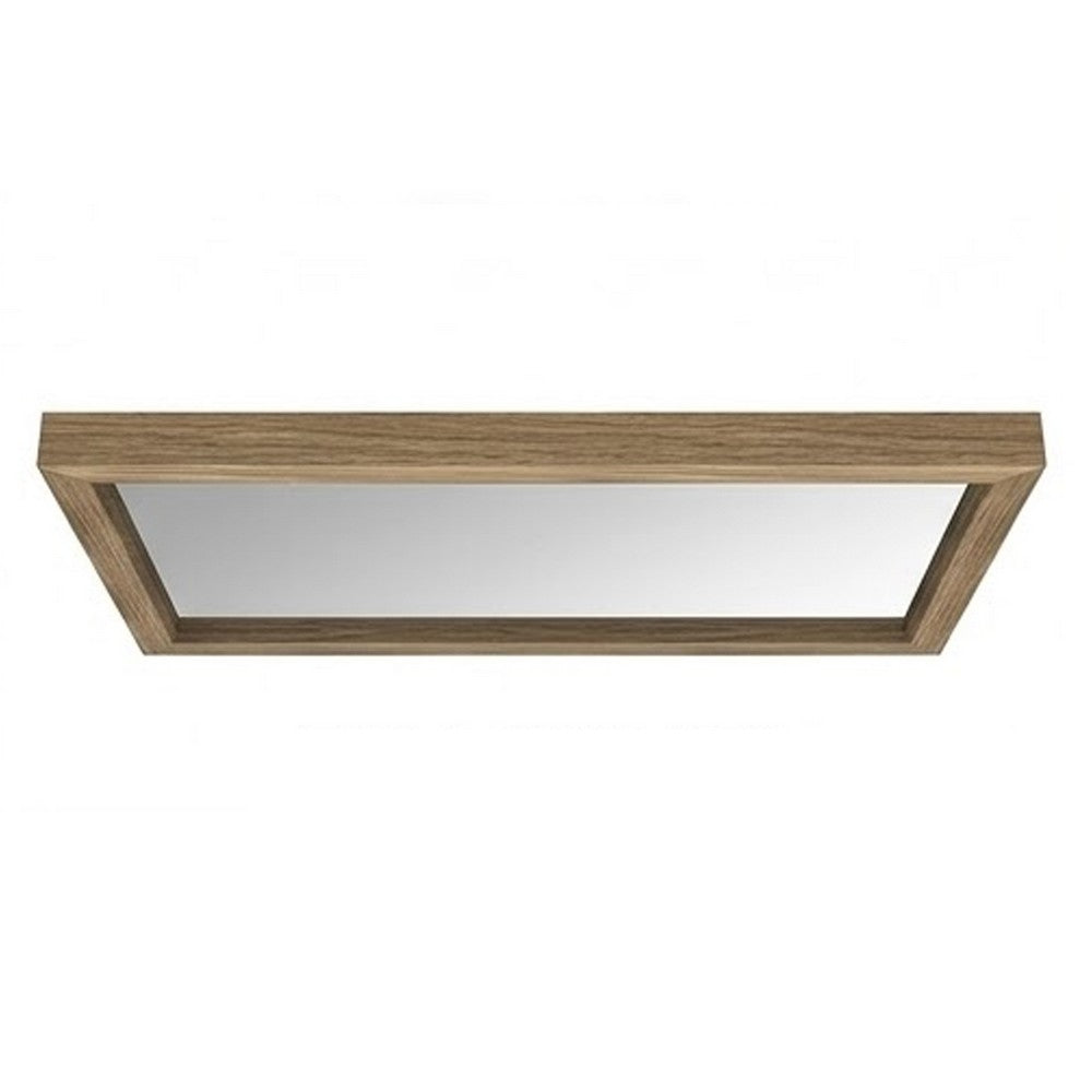 Bruce Coastal Modern Wall-Dresser Mirror with Glass | Bisque Rubberwood 38x40