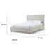Azin Queen Upholstered Platform Bed | Turned Legs | Ivory Twill Fabric