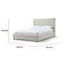 Azin King Upholstered Platform Bed | Turned Legs | Ivory Twill Fabric