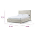 Azin King Upholstered Platform Bed | Turned Legs | Ivory Twill Fabric