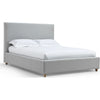 Azin Queen Upholstered Platform Bed | Turned Legs | Gray Twill Fabric