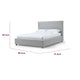 Azin Queen Upholstered Platform Bed | Turned Legs | Gray Twill Fabric