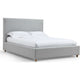Azin King Upholstered Platform Bed | Turned Legs | Gray Twill Fabric