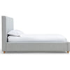 Azin King Upholstered Platform Bed | Turned Legs | Gray Twill Fabric
