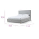 Azin King Upholstered Platform Bed | Turned Legs | Gray Twill Fabric