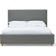 Azin Queen Upholstered Platform Bed | Turned Legs | Pewter Gray Fabric