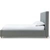 Azin Queen Upholstered Platform Bed | Turned Legs | Pewter Gray Fabric