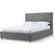 Azin Queen Upholstered Platform Bed | Turned Legs | Pewter Gray Fabric