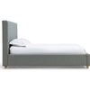 Azin Queen Upholstered Platform Bed | Turned Legs | Pewter Gray Fabric