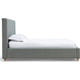 Azin Queen Upholstered Platform Bed | Turned Legs | Pewter Gray Fabric