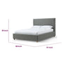 Azin Queen Upholstered Platform Bed | Turned Legs | Pewter Gray Fabric