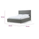 Azin Queen Upholstered Platform Bed | Turned Legs | Pewter Gray Fabric