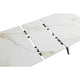 Norah Extendable Dining Table | White Marbled Stone Top | Metal 64-79"