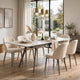 Norah Extendable Dining Table | White Marbled Stone Top | Metal 64-79"