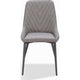 Norah Dining Chair | Gunmetal Metal | Gray Chevron Stitch Faux Leather