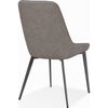 Norah Dining Chair | Gunmetal Metal | Gray Chevron Stitch Faux Leather