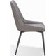 Norah Dining Chair | Gunmetal Metal | Gray Chevron Stitch Faux Leather