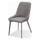 Norah Dining Chair | Gunmetal Metal | Gray Chevron Stitch Faux Leather
