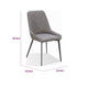 Norah Dining Chair | Gunmetal Metal | Gray Chevron Stitch Faux Leather