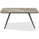 Norah Extendable Dining Table | Brown Marbled Stone Top | Black Metal 63-95"