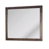 Enzo Wall-Dresser L&scape Mirror with Beveled Glass | Brown Wood 38x45
