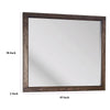 Enzo Wall-Dresser L&scape Mirror with Beveled Glass | Brown Wood 38x45