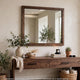 Enzo Wall-Dresser L&scape Mirror with Beveled Glass | Brown Wood 38x45