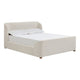 Kaven Queen Platform Bed | Shelter-Style Headboard | Tan Linen-Polyester