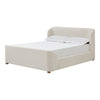 Kaven Queen Platform Bed | Shelter-Style Headboard | Tan Linen-Polyester