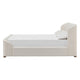 Kaven Queen Platform Bed | Shelter-Style Headboard | Tan Linen-Polyester