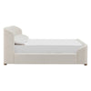 Kaven Queen Platform Bed | Shelter-Style Headboard | Tan Linen-Polyester
