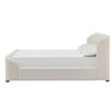 Kaven King Platform Bed | Shelter-Style Headboard | Tan Linen-Polyester