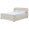 Kaven King Platform Bed | Shelter-Style Headboard | Tan Linen-Polyester