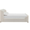 Kaven King Platform Bed | Shelter-Style Headboard | Tan Linen-Polyester